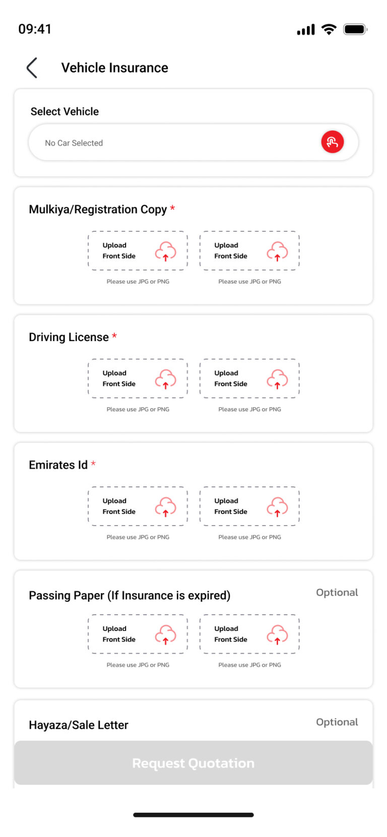 Vehicle Insurance Screen 05